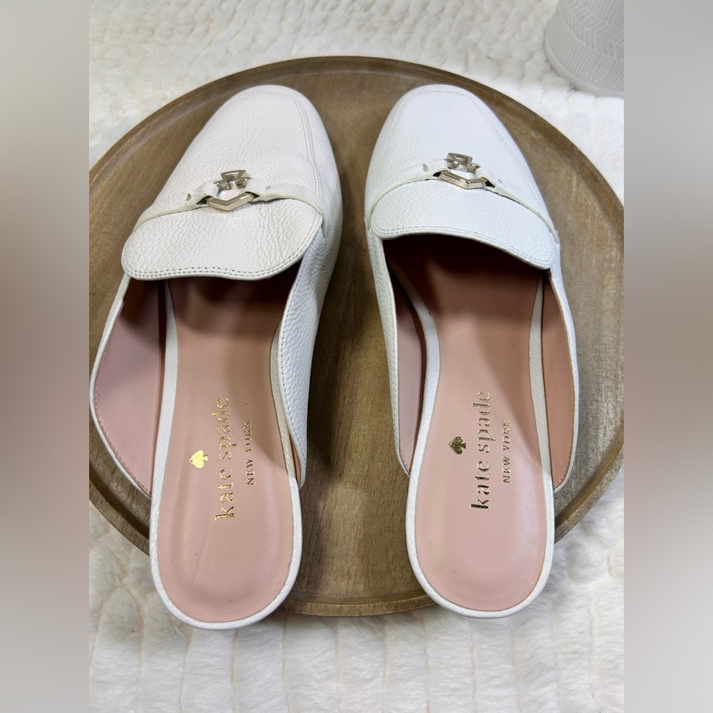 Kate Spade Colada Women’s Mule White. Leather Size 8.